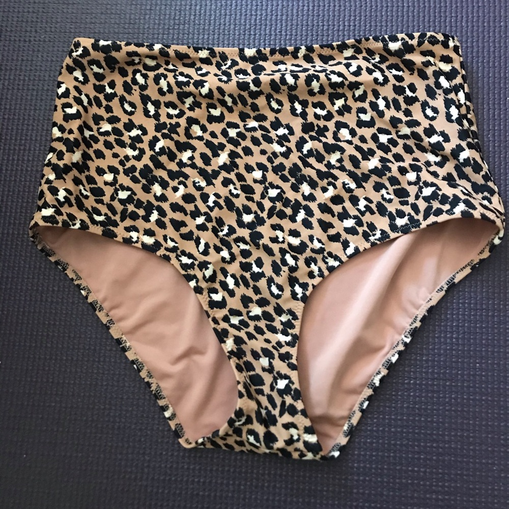 Aerie leopard print high waisted bikini bottom